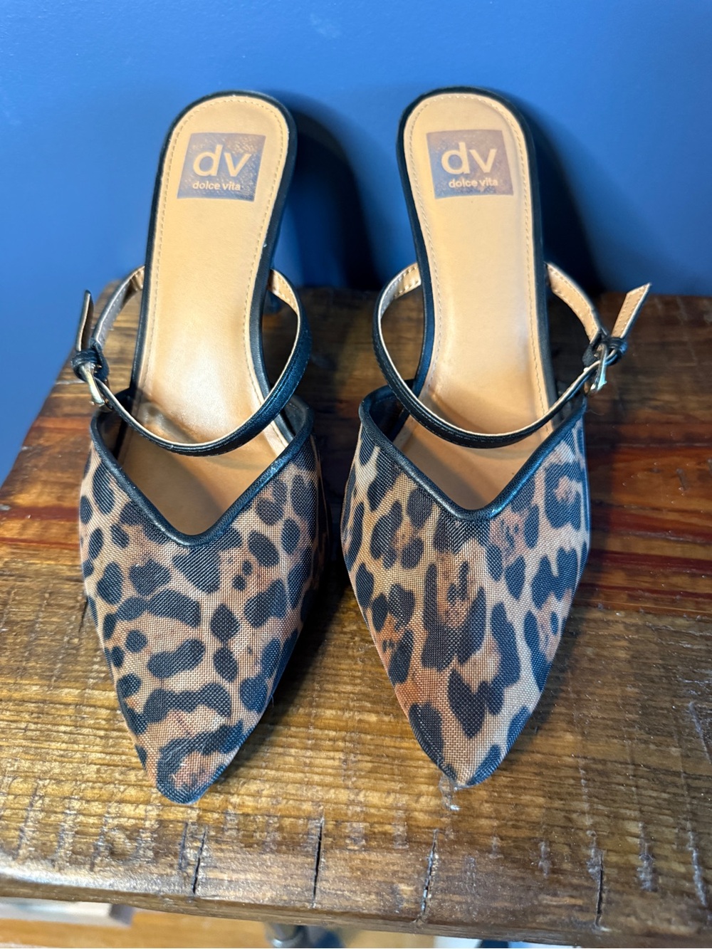Dolce Vita Leopard Print Slingback Heels - Brown & Black